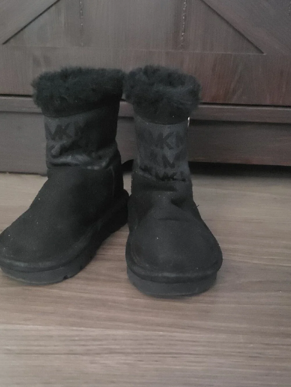 Michael Kors Black Kids Fur-Lined Zip Boots